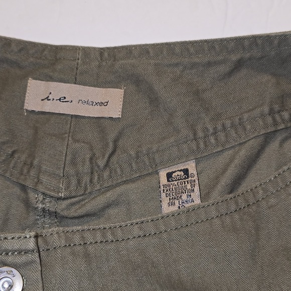 INC International Concepts Olive Green Embroidered Frayed Crop‎ Pants Womens 12 - Picture 6 of 6